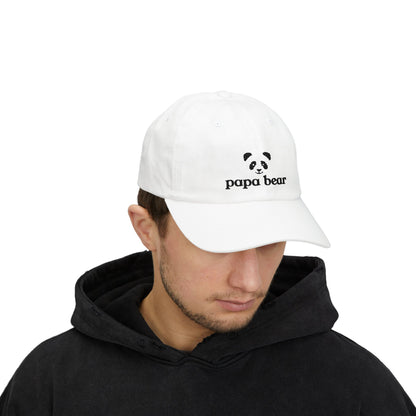 Papa Bear Black Embroidery Adjustable Snap Closure Cap