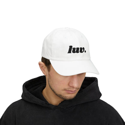 Classic Baseball Cap 'luv.' Embroidery Black Letters