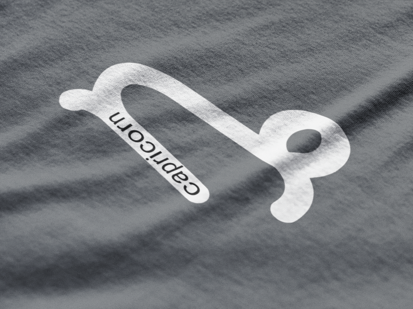 Capricorn zodiac symbol on a textured gray background