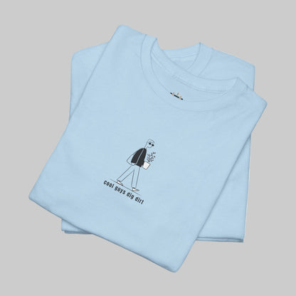 Light blue t-shirt with a graphic design on a white background