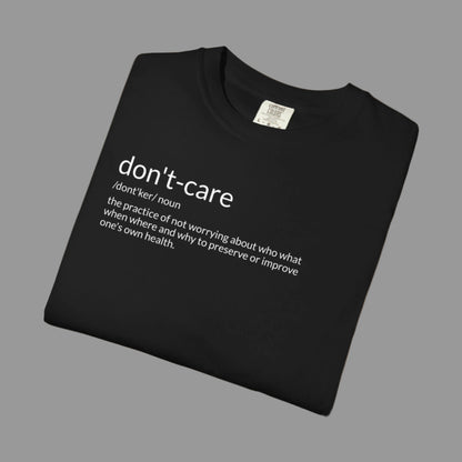 Folded front black t-shirt on white background