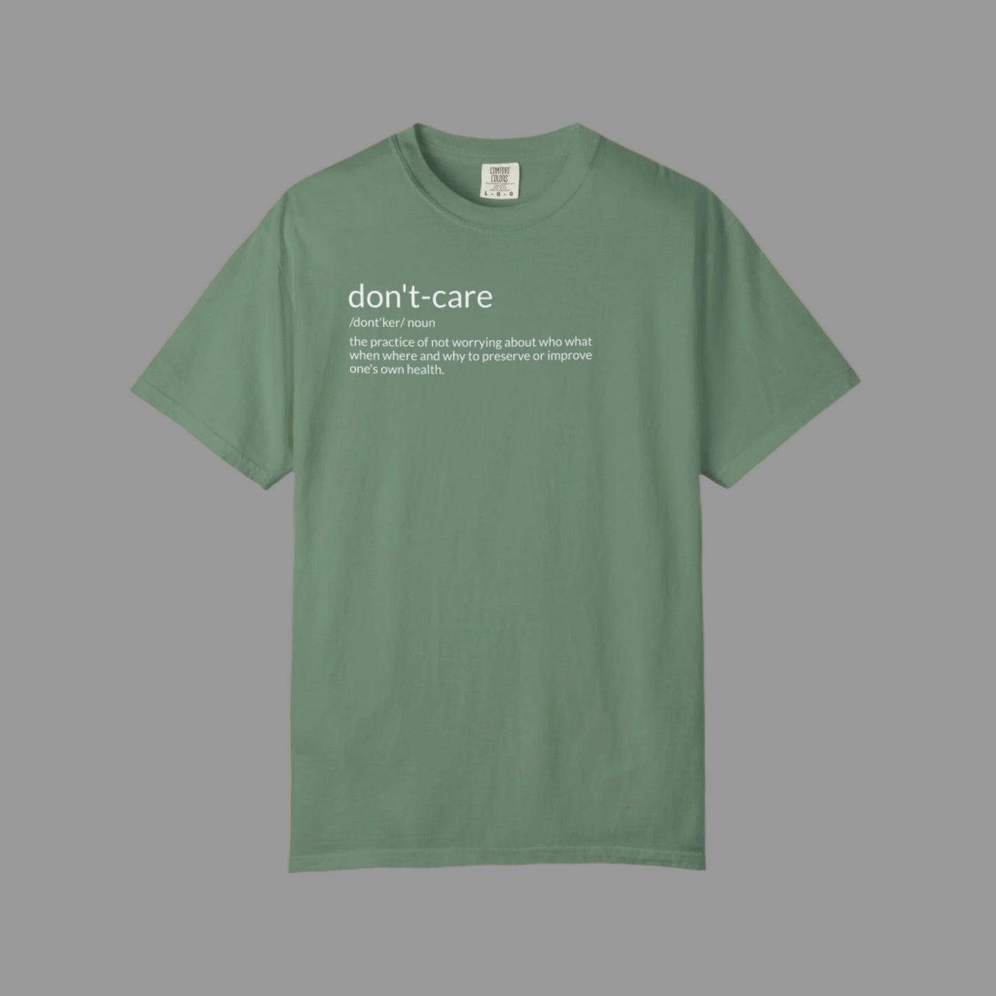 front green t-shirt on white background