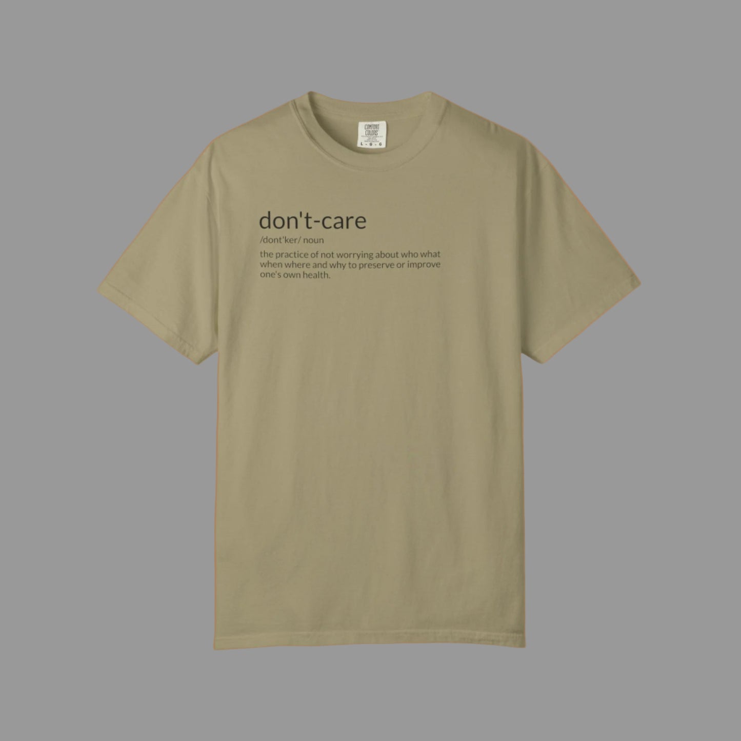 front khaki t-shirt on white background