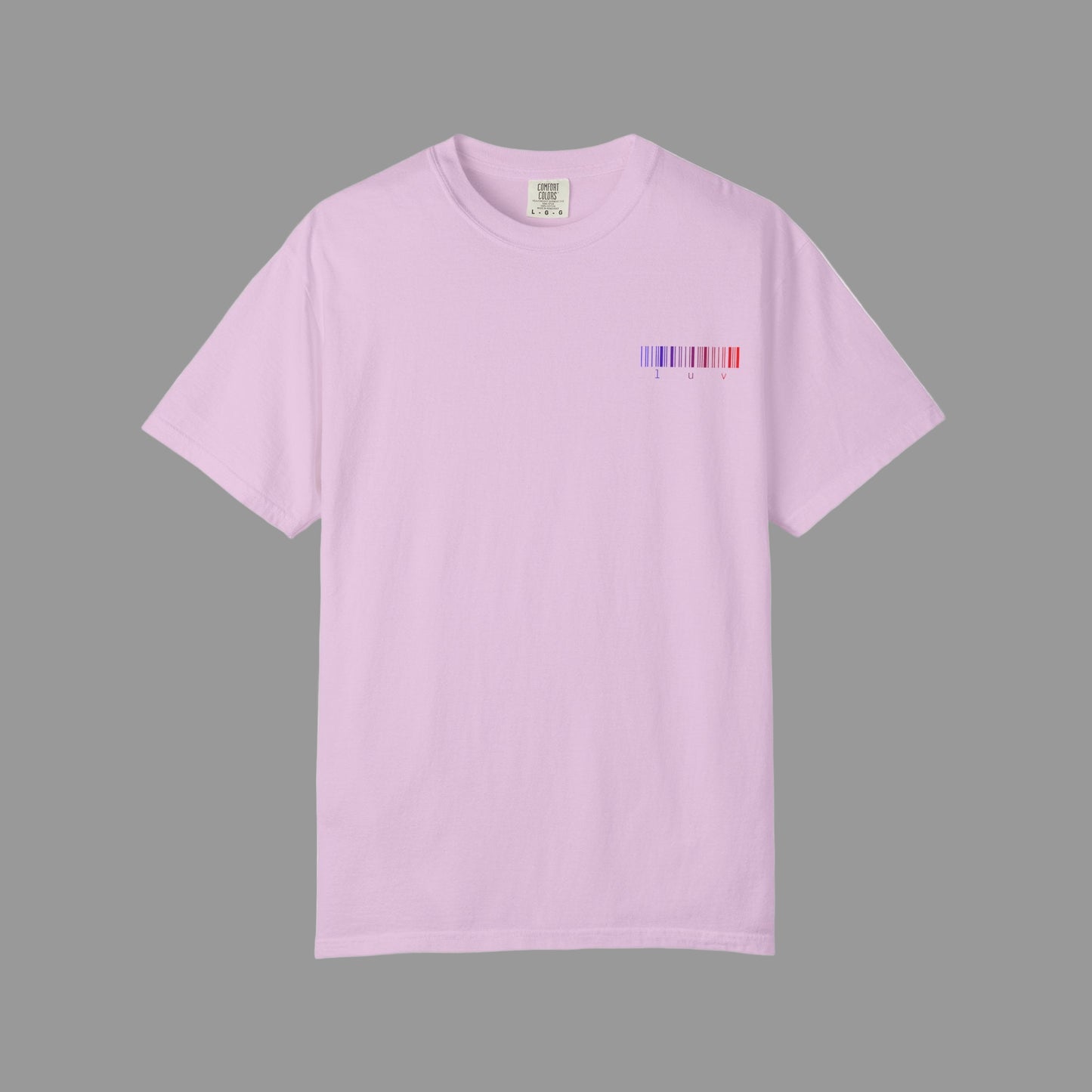 Light purple t-shirt with a small logo on the chest against a white background