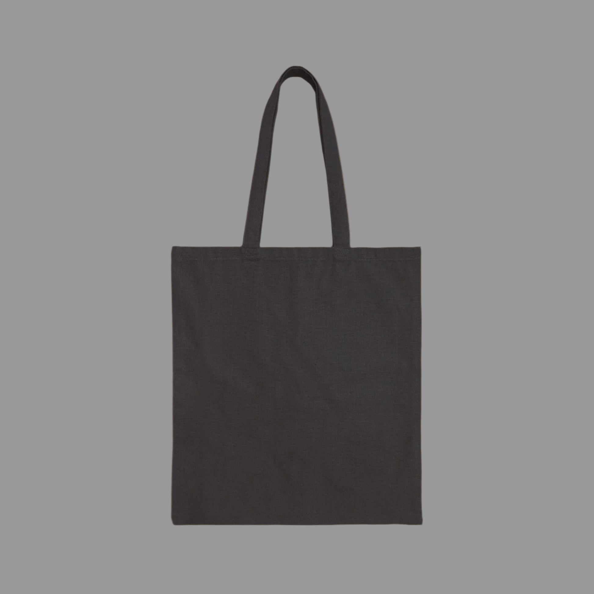 Black tote bag on a white background