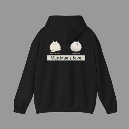 black hoodie with cats back