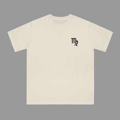 Beige t-shirt with a black Scorpio symbol on a white background