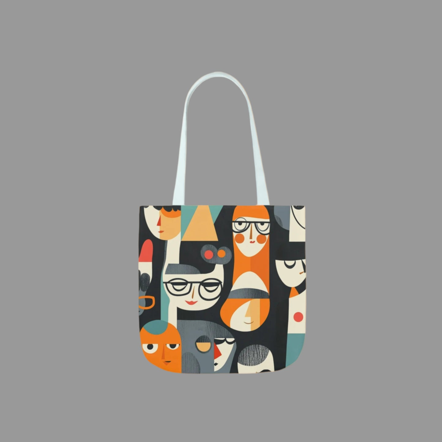 cute characters, face print, shoulder bag, weekend bag, spring time, double side print, all over print tote bag