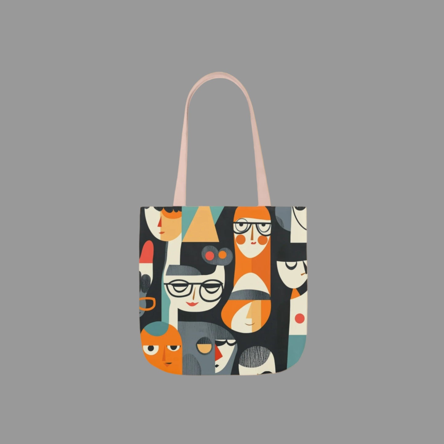 cute characters, face print, shoulder bag, weekend bag, spring time, double side print, all over print tote bag