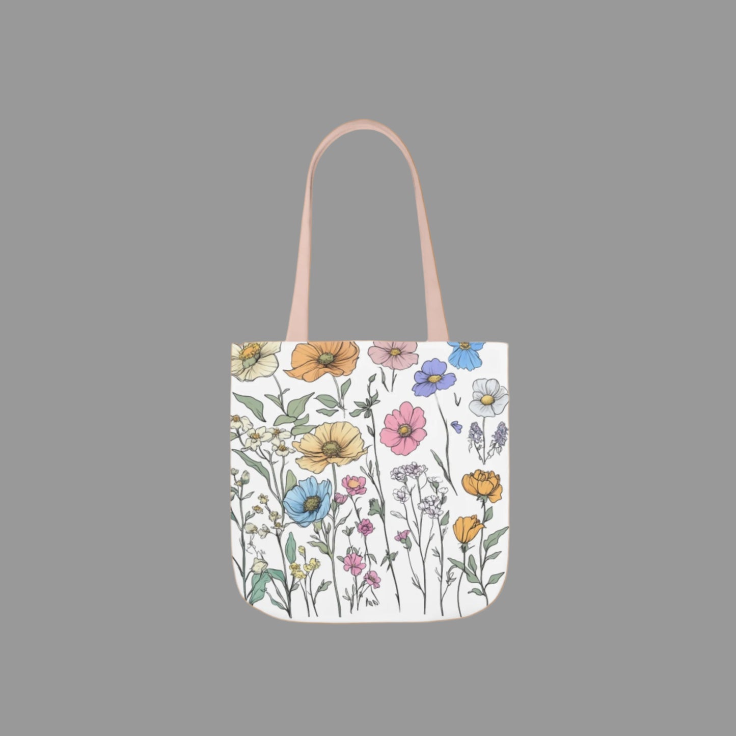 Floral print, shoulder bag, weekend bag, spring time, double side print, all over print tote bag