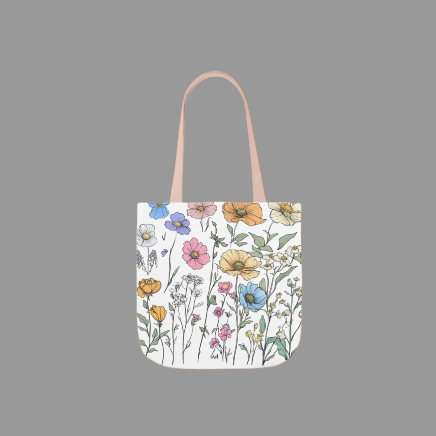 Floral print, shoulder bag, weekend bag, spring time, double side print, all over print tote bag