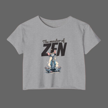 Gray t-shirt with 'The master of ZEN' graphic design on a white background