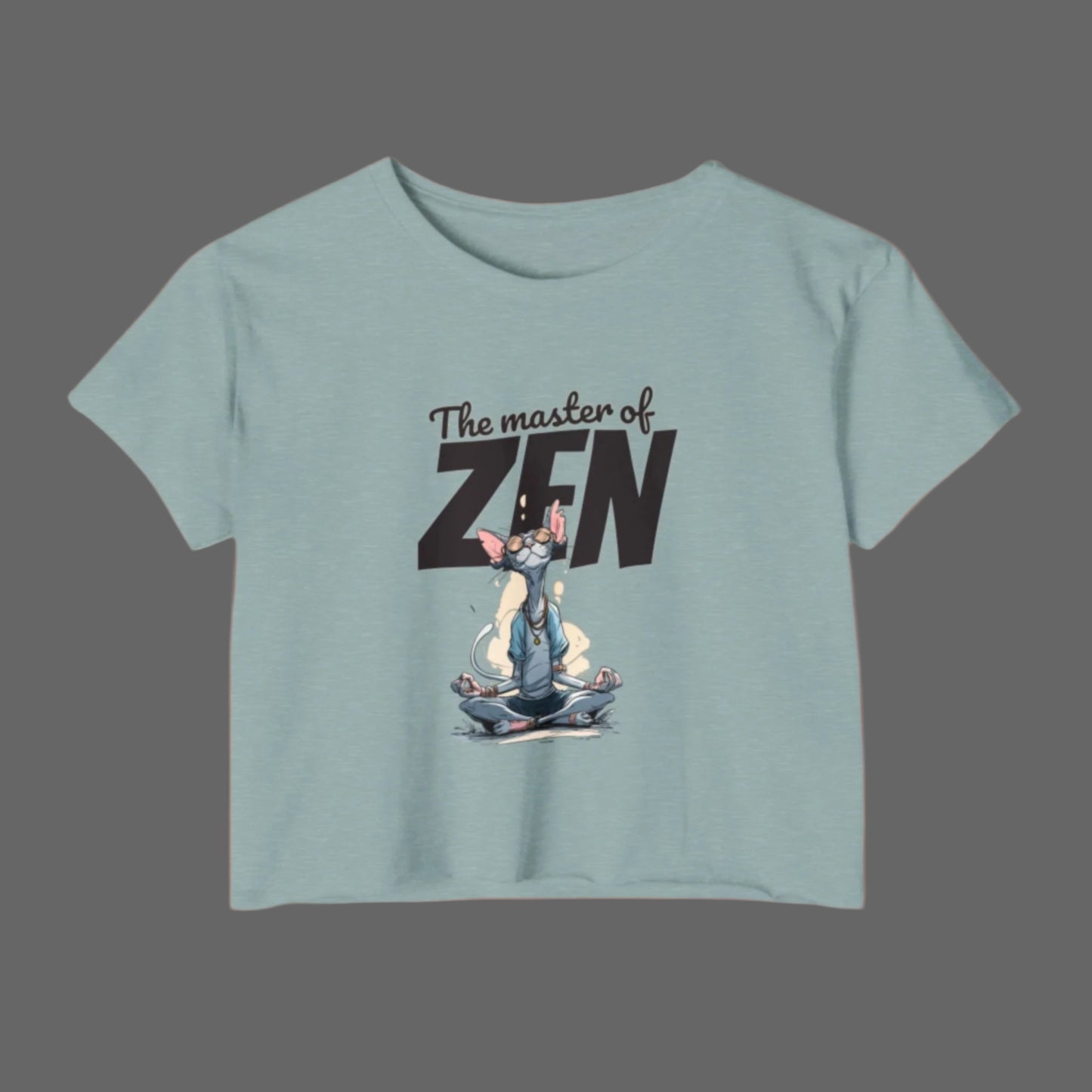 Light blue t-shirt with 'The master of ZEN' graphic design on a white background
