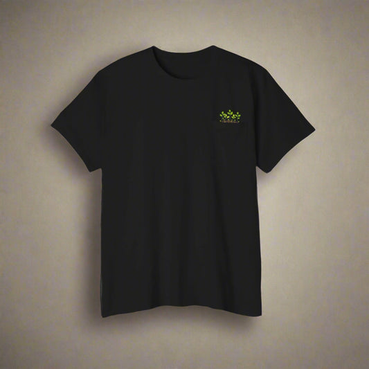 sprouting tree pocket tee black 